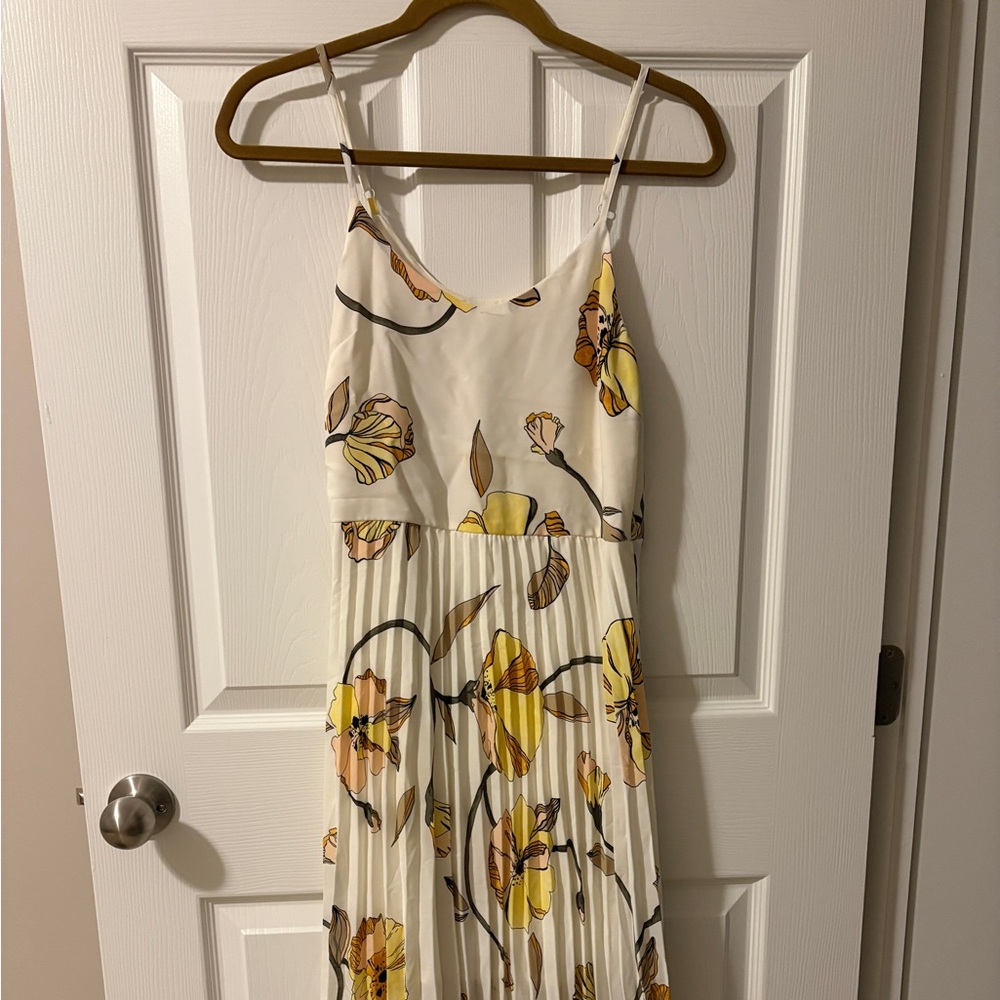 A New Day Cream Maxi Dress with Yellow Floral Print